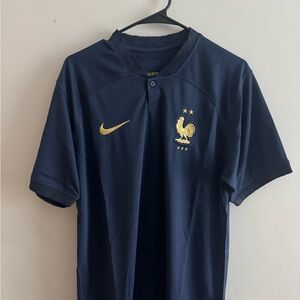 Nike Navy Blue Soccer Jersey with Gold Embroidered Rooster Crest